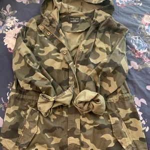 Camouflage Jacket with Hood, Like New, Size L